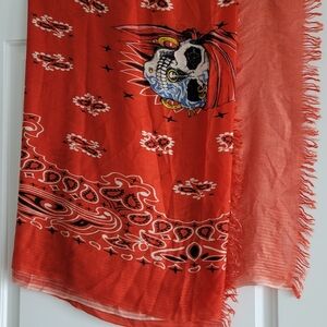 Orange Silk/Cashmere Scarf/Shawl